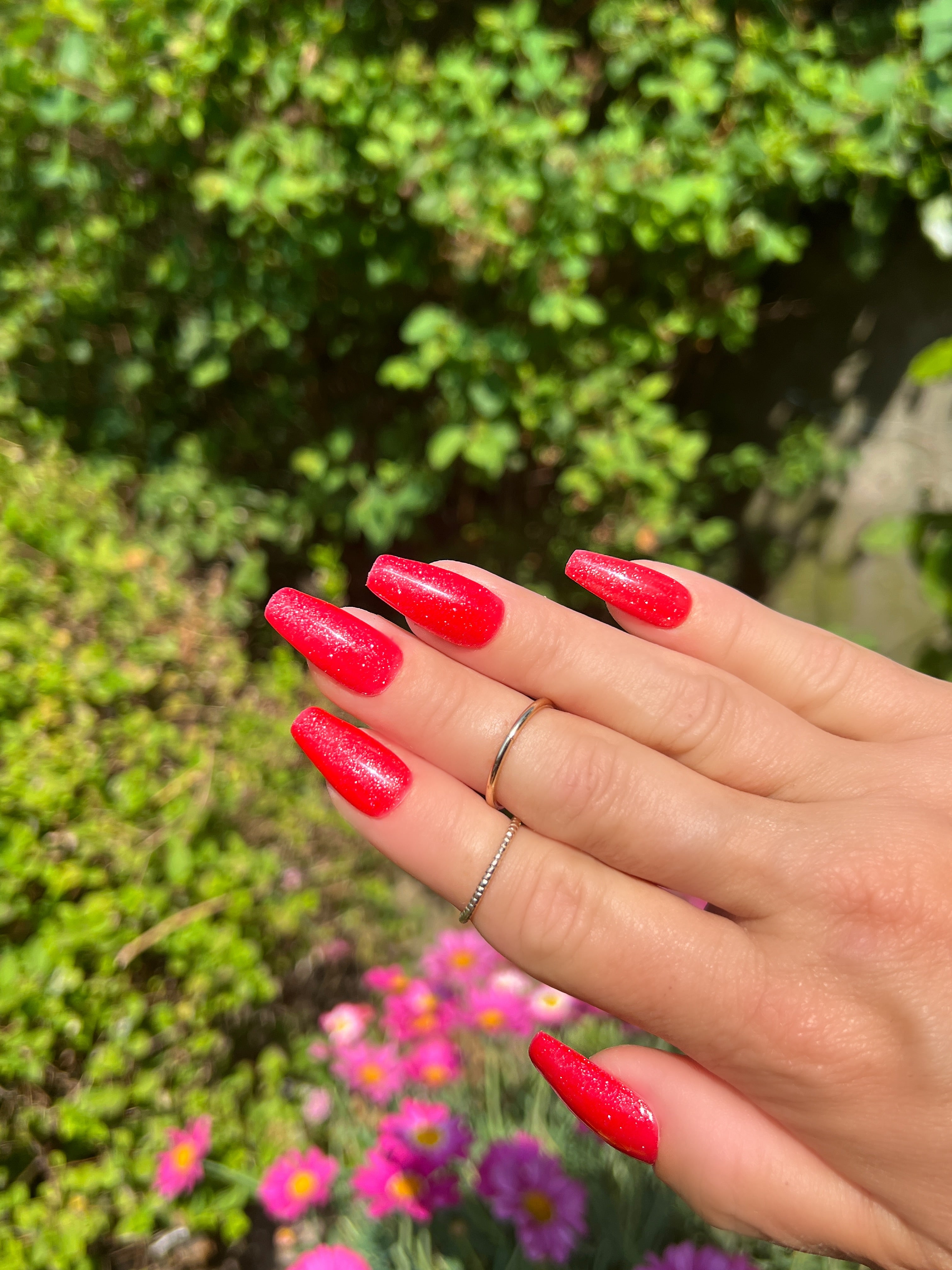 Gel Polish Red Glitter