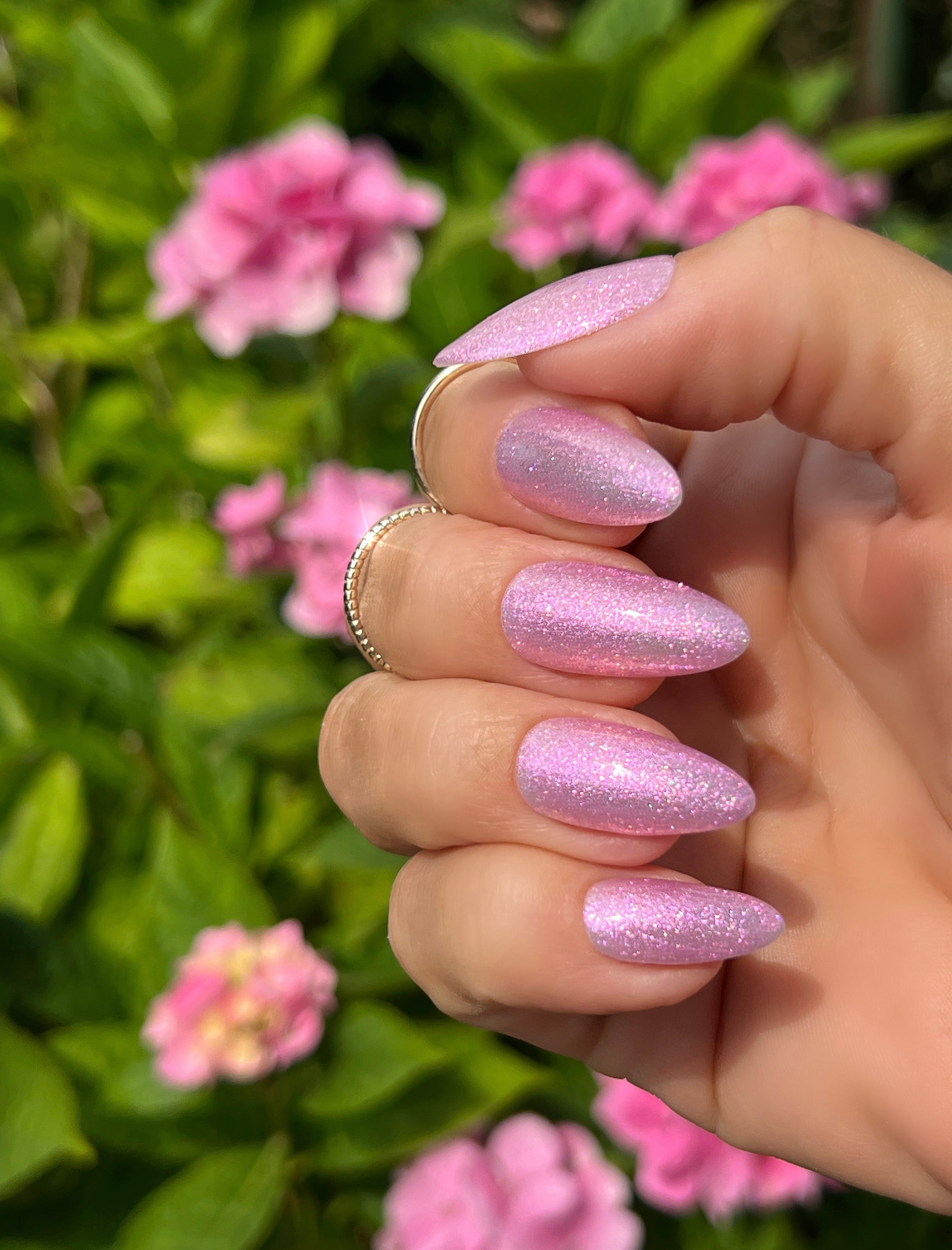 Gel Polish Crystal Pink Glitter