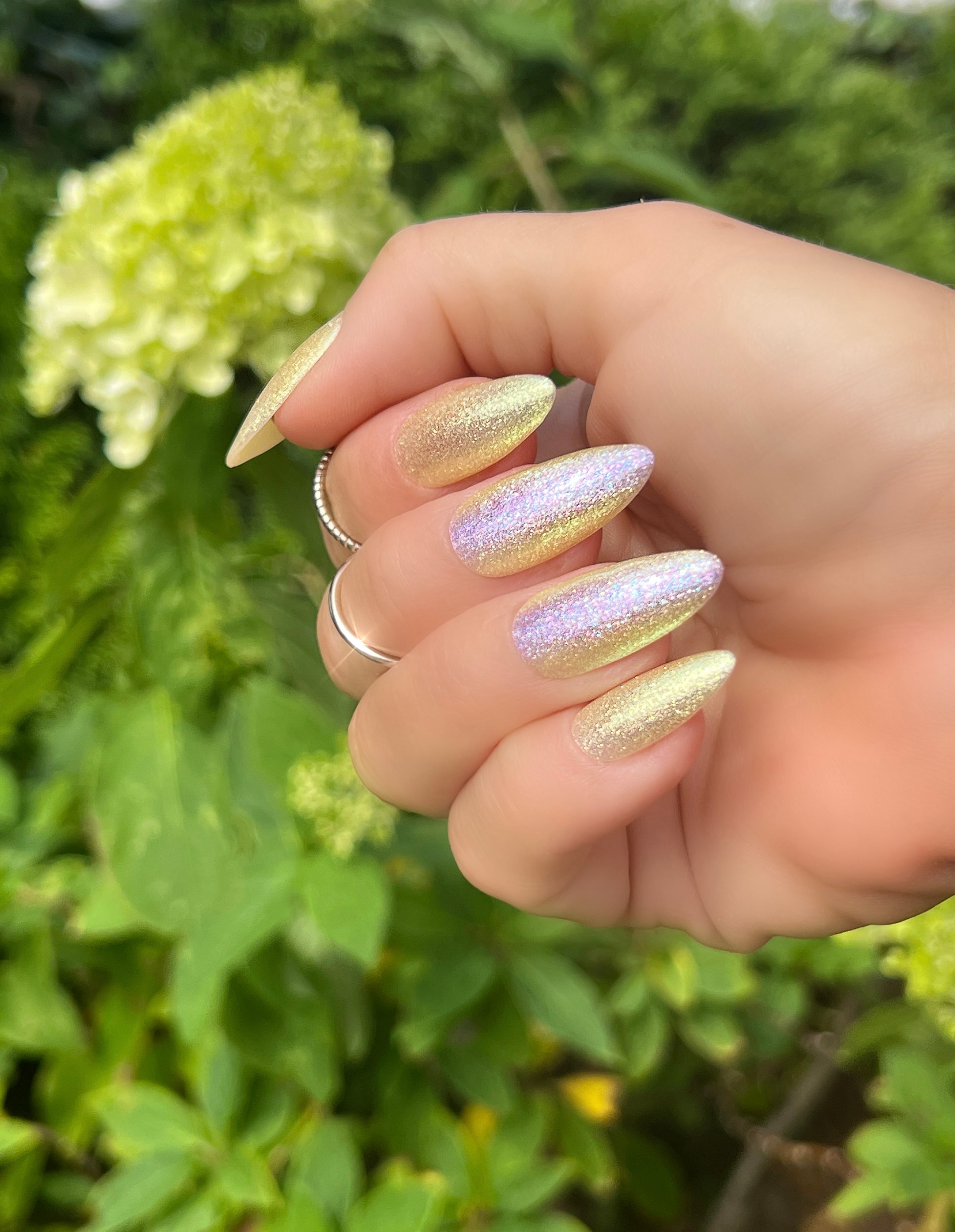 Gel Polish Yellow Fairy glitter