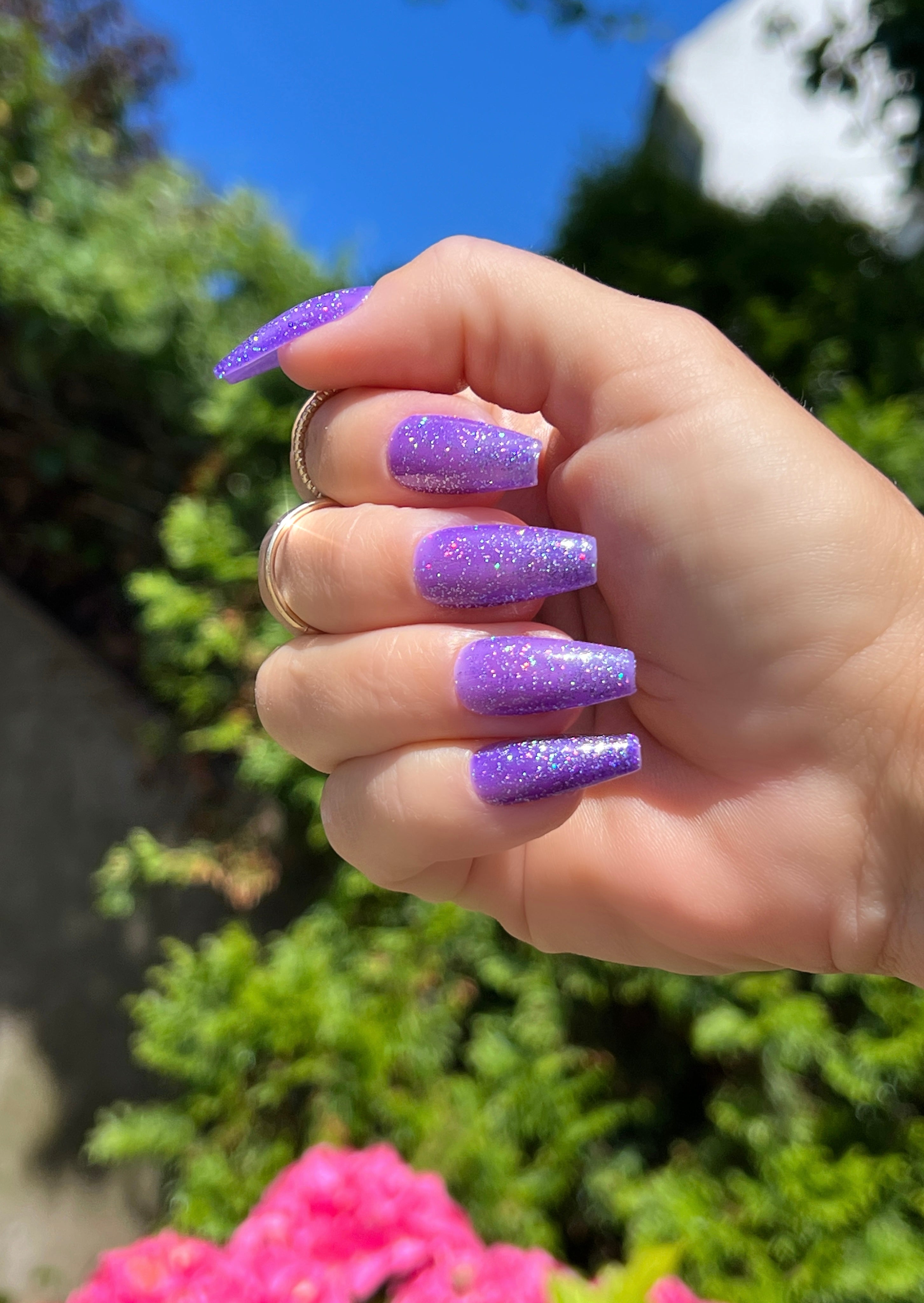 Gel Polish Purple Glitter