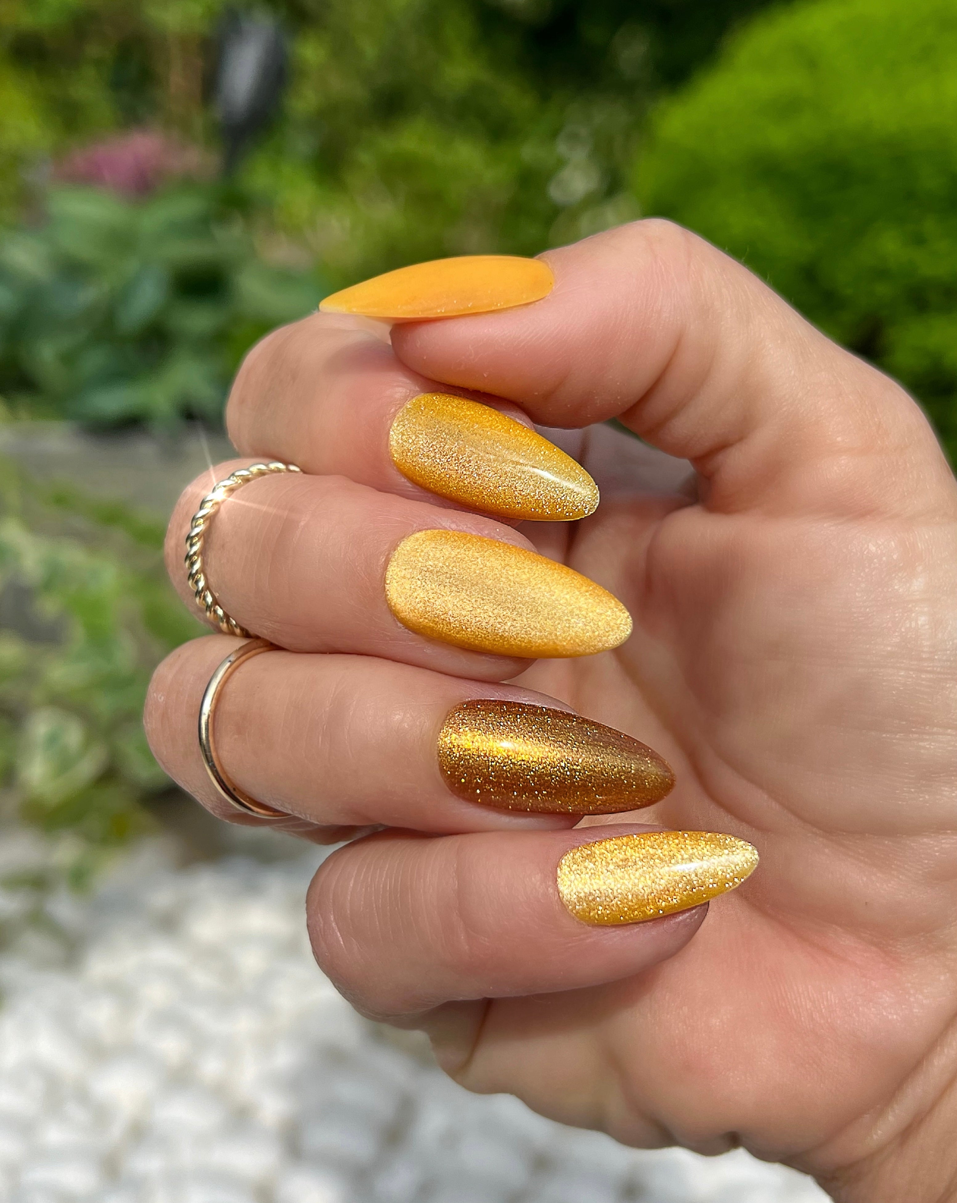 Gel Polish Golden Tangerine Glow