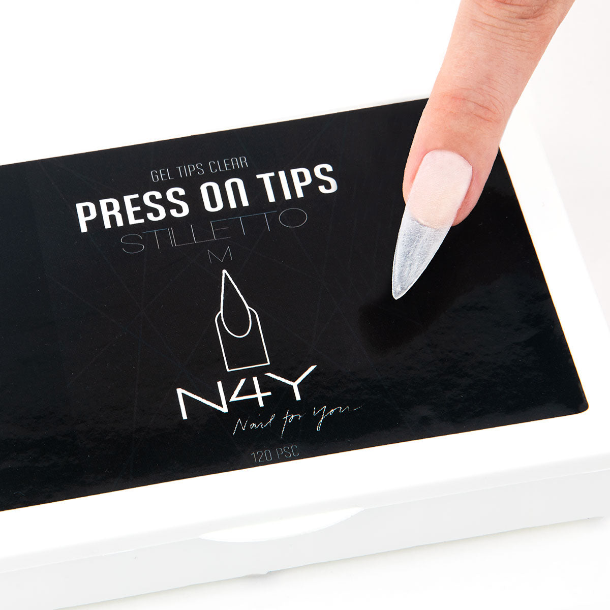 N4Y Press on Stiletto Klar - 120 stk.